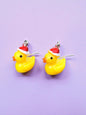 Dangly Duck Christmas earrings