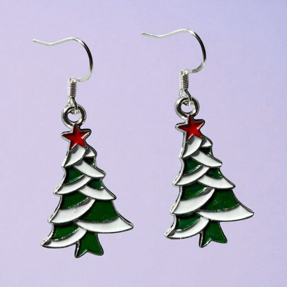 Christmas Tree dangly earrings