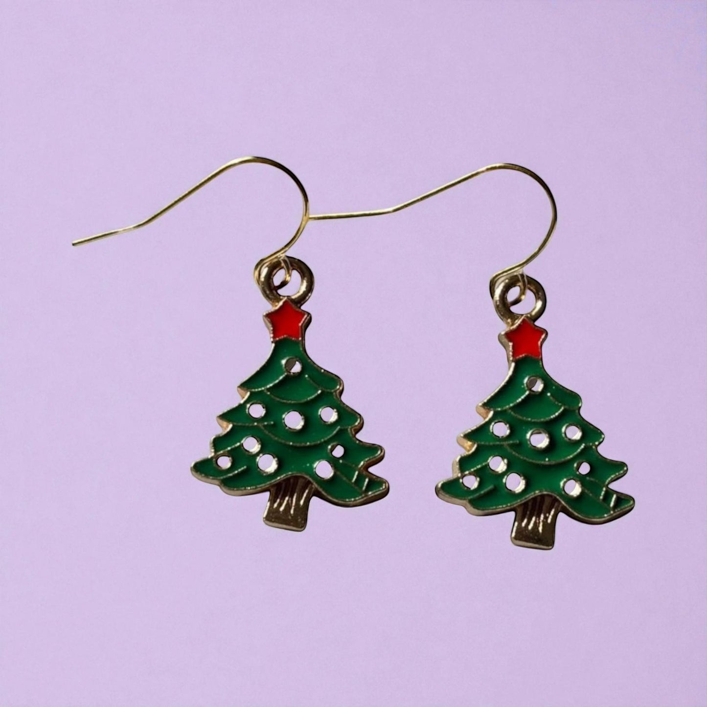 Christmas Tree dangly earrings