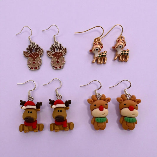 Reindeer dangly earrings