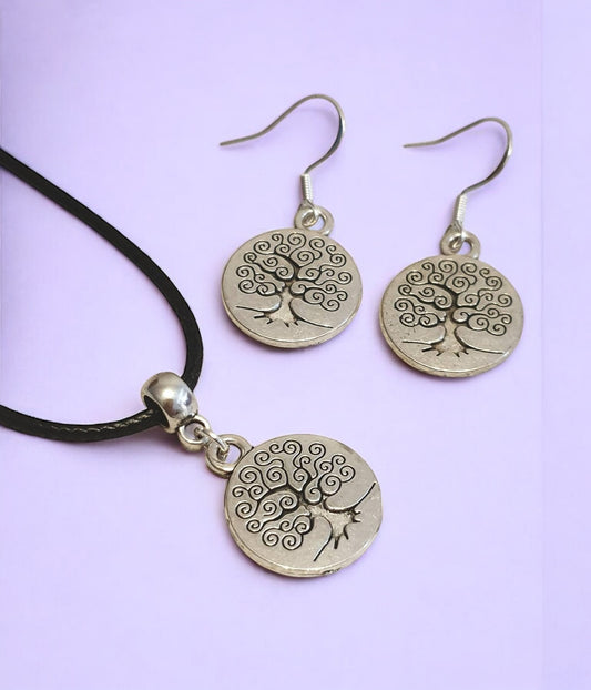 Tree Of Life Charm Jewellery Set, Dangly Earring And Necklace Set In Gift Bag - Premium  from Etsy - Just £8.99! Shop now at Uniquely Holt