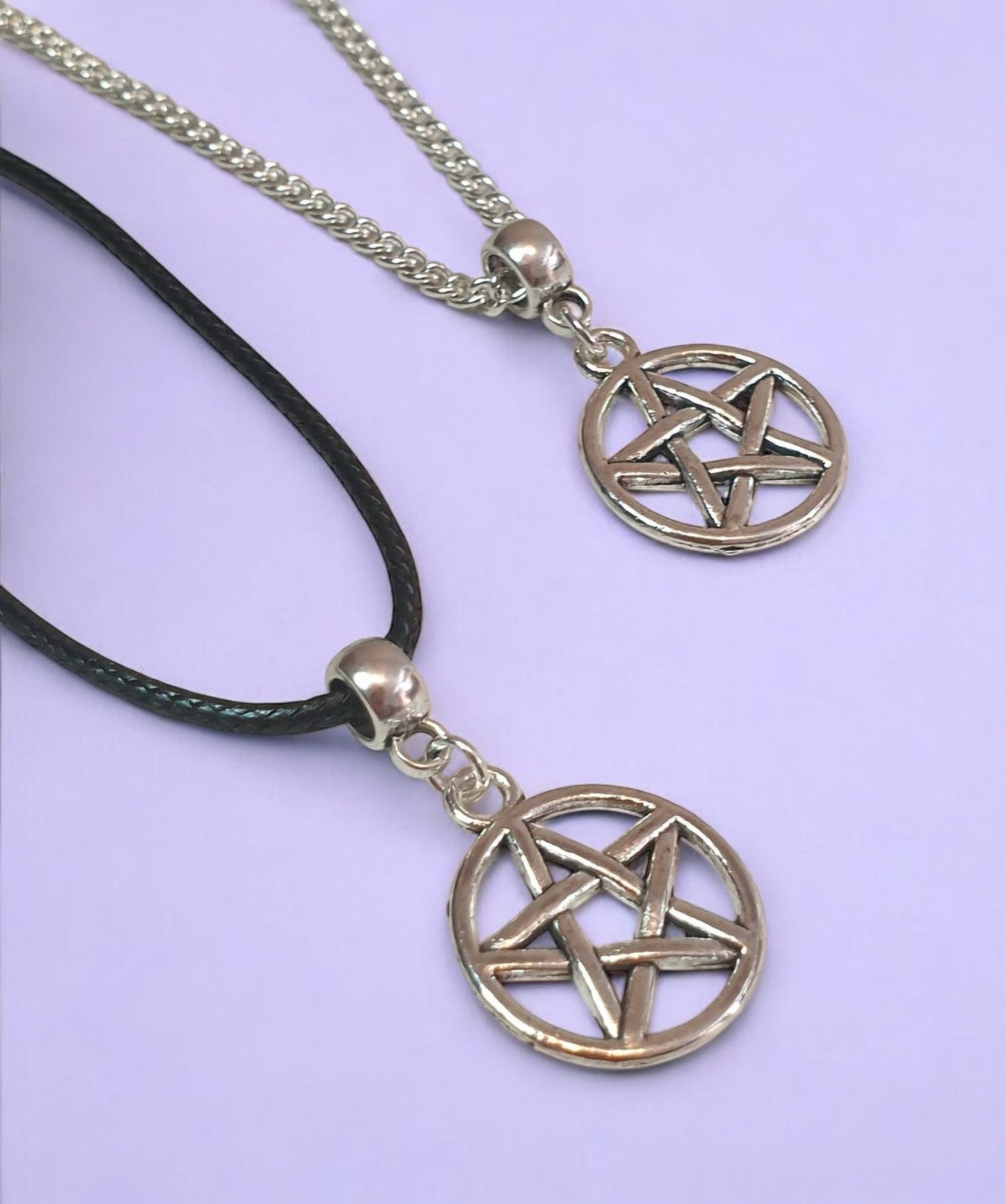 Pentagram Charm Necklace Silver Plated Or Waxed Cord Variable Lengths, Gift Packaged - Premium  from Etsy - Just £5.49! Shop now at Uniquely Holt