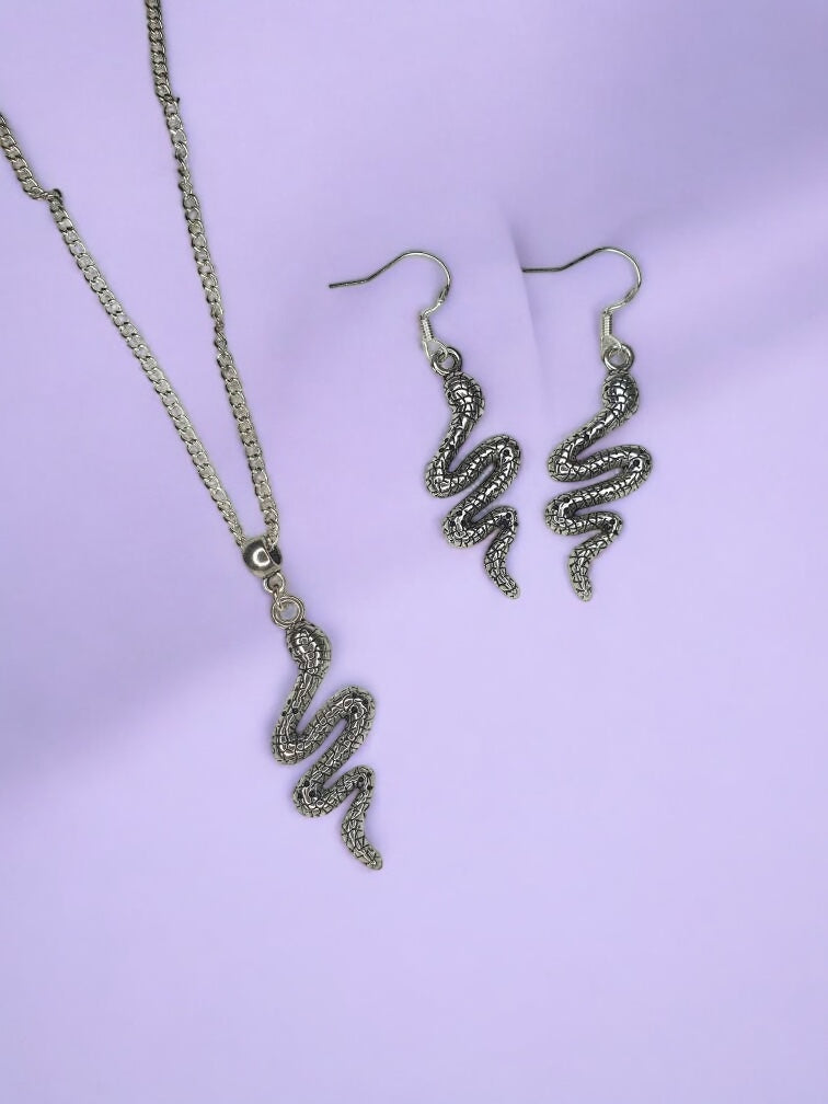 Snake Charm Jewellery Set, Dangly Earring And Necklace Set In Gift Bag - Premium  from Etsy - Just £8.99! Shop now at Uniquely Holt