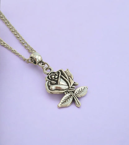 Rose Charm Necklace Silver Plated Or Waxed Cord Variable Lengths, Gift Packaged, For Her, Flower Jewellery - Premium  from Etsy - Just £5.49! Shop now at Uniquely Holt