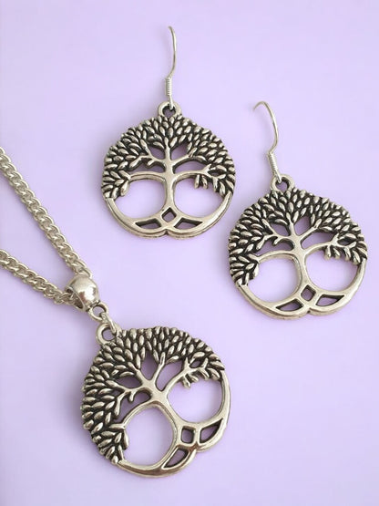 Tree Of Life Charm Jewellery Set, Dangly Earring And Necklace Set In Gift Bag - Premium  from Etsy - Just £8.99! Shop now at Uniquely Holt