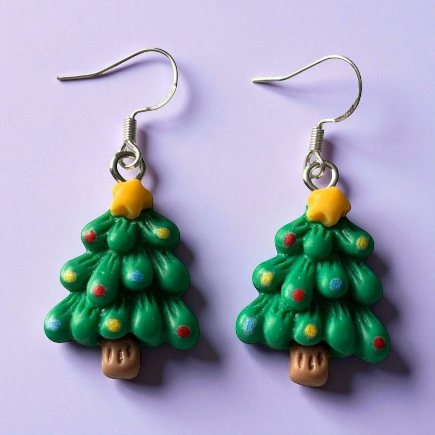 Christmas Tree dangly earrings