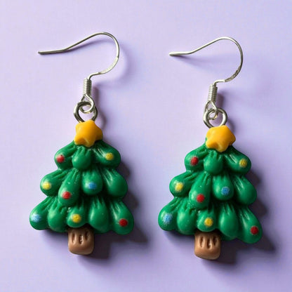 Christmas Tree dangly earrings