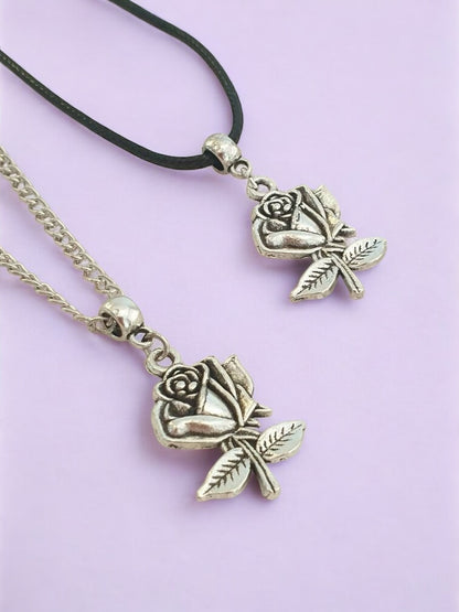 Rose Charm Necklace Silver Plated Or Waxed Cord Variable Lengths, Gift Packaged, For Her, Flower Jewellery - Premium  from Etsy - Just £5.49! Shop now at Uniquely Holt