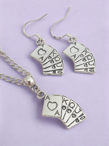 Playing Cards Charm Jewellery Set, Dangly Earring And Necklace Set In Gift Bag - Premium  from Etsy - Just £8.99! Shop now at Uniquely Holt