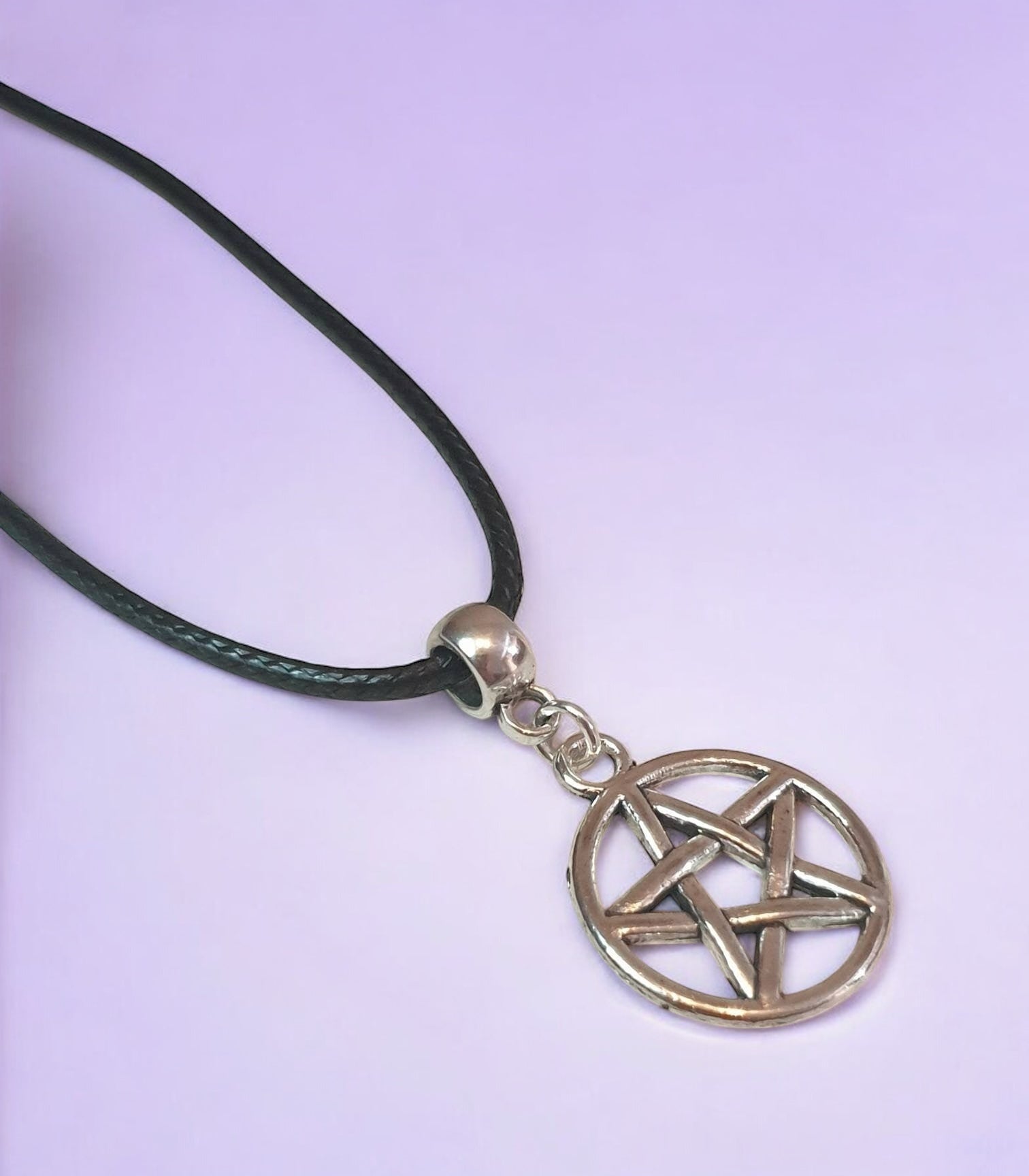 Pentagram Charm Necklace Silver Plated Or Waxed Cord Variable Lengths, Gift Packaged - Premium  from Etsy - Just £5.49! Shop now at Uniquely Holt