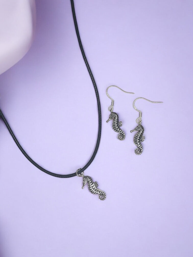 Seahorse Charm Jewellery Set, Dangly Earring And Necklace Set In Gift Bag - Premium  from Etsy - Just £8.99! Shop now at Uniquely Holt