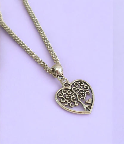Tree Of Life Heart Charm Necklace Silver Plated Or Waxed Cord Variable Lengths, Gift Packaged - Premium  from Etsy - Just £5.49! Shop now at Uniquely Holt
