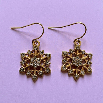 Snowflake dangly earrings