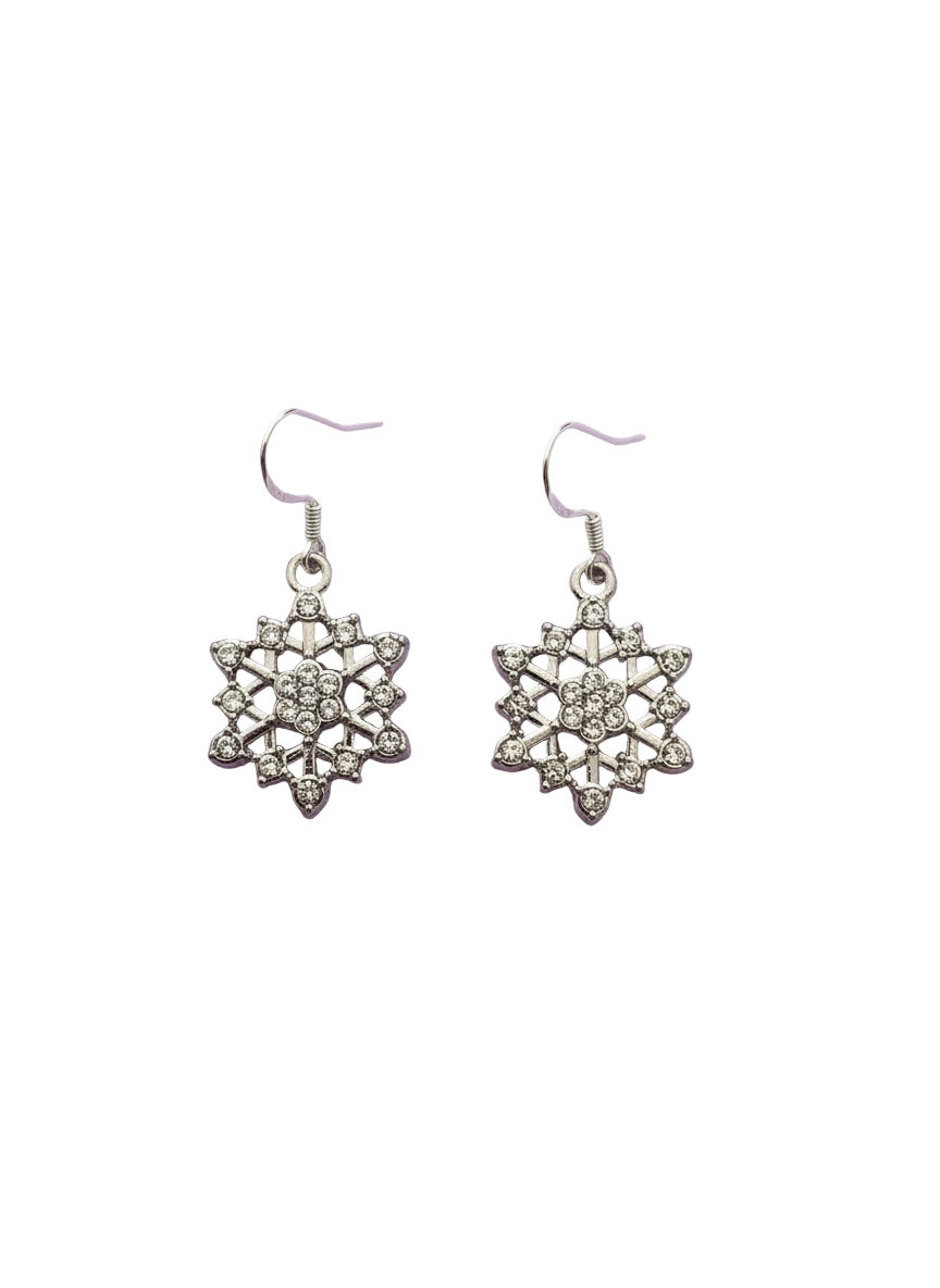 Snowflake dangly earrings