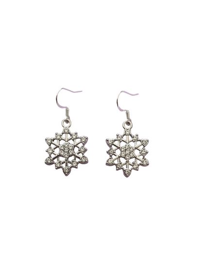 Snowflake dangly earrings