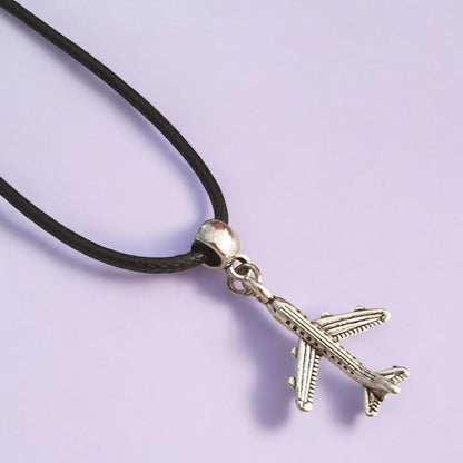 Airplane Charm Necklace Silver Plated Or Waxed Cord Variable Lengths, Gift Packaged - Premium  from Etsy - Just £5.49! Shop now at Uniquely Holt