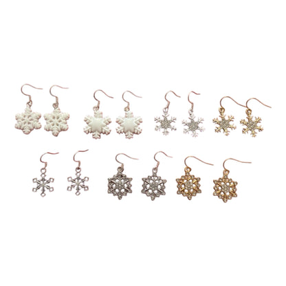 Snowflake dangly earrings