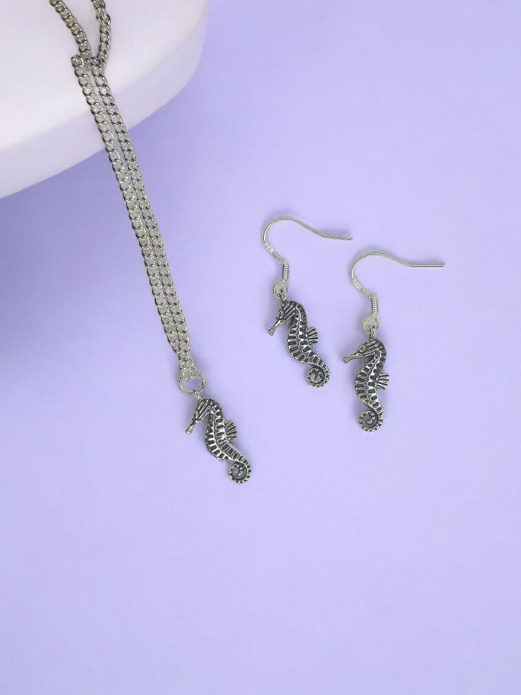 Seahorse Charm Jewellery Set, Dangly Earring And Necklace Set In Gift Bag - Premium  from Etsy - Just £8.99! Shop now at Uniquely Holt