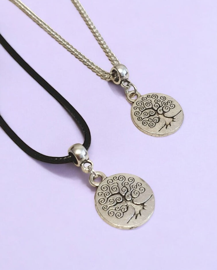 Tree Of Life Charm Necklace Silver Plated Or Waxed Cord Variable Lengths, Gift Packaged - Premium  from Etsy - Just £5.49! Shop now at Uniquely Holt