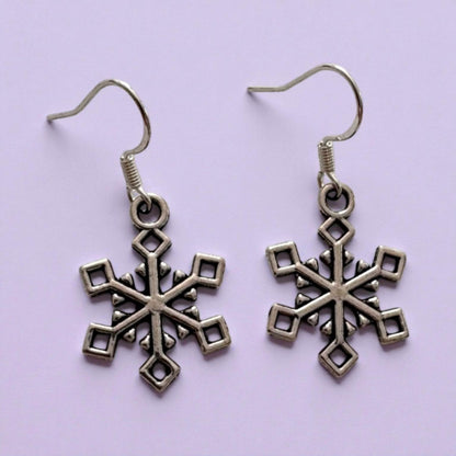 Snowflake dangly earrings