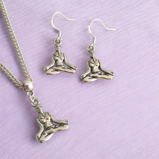 Yoga Lady Jewellery Set, Dangly Earring And Necklace Set In Gift Bag, Cord Or Chain Option - Premium  from Etsy - Just £8.99! Shop now at Uniquely Holt