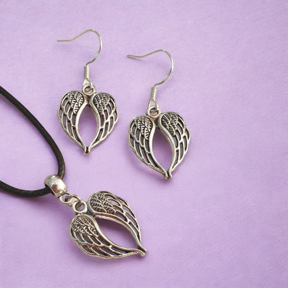 Wings Charm Jewellery Set, Dangly Earring And Necklace Set In Gift Bag, Cord Or Chain Options - Premium  from Etsy - Just £8.99! Shop now at Uniquely Holt