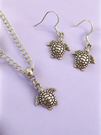 Turtle Charm Jewellery Set, Dangly Earring And Necklace Set In Gift Bag, Ocean Lover - Premium  from Etsy - Just £8.99! Shop now at Uniquely Holt