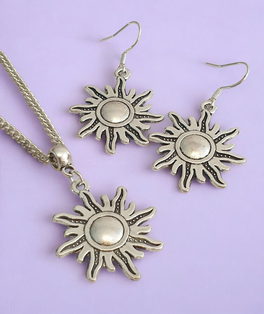 Sun Charm Jewellery Set, Dangly Earring And Necklace Set In Gift Bag - Premium  from Etsy - Just £8.99! Shop now at Uniquely Holt