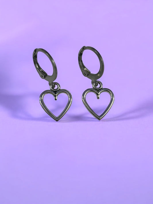 Silver Heart Hoop Earrings - Premium  from Uniquely Holt - Just £4.99! Shop now at Uniquely Holt