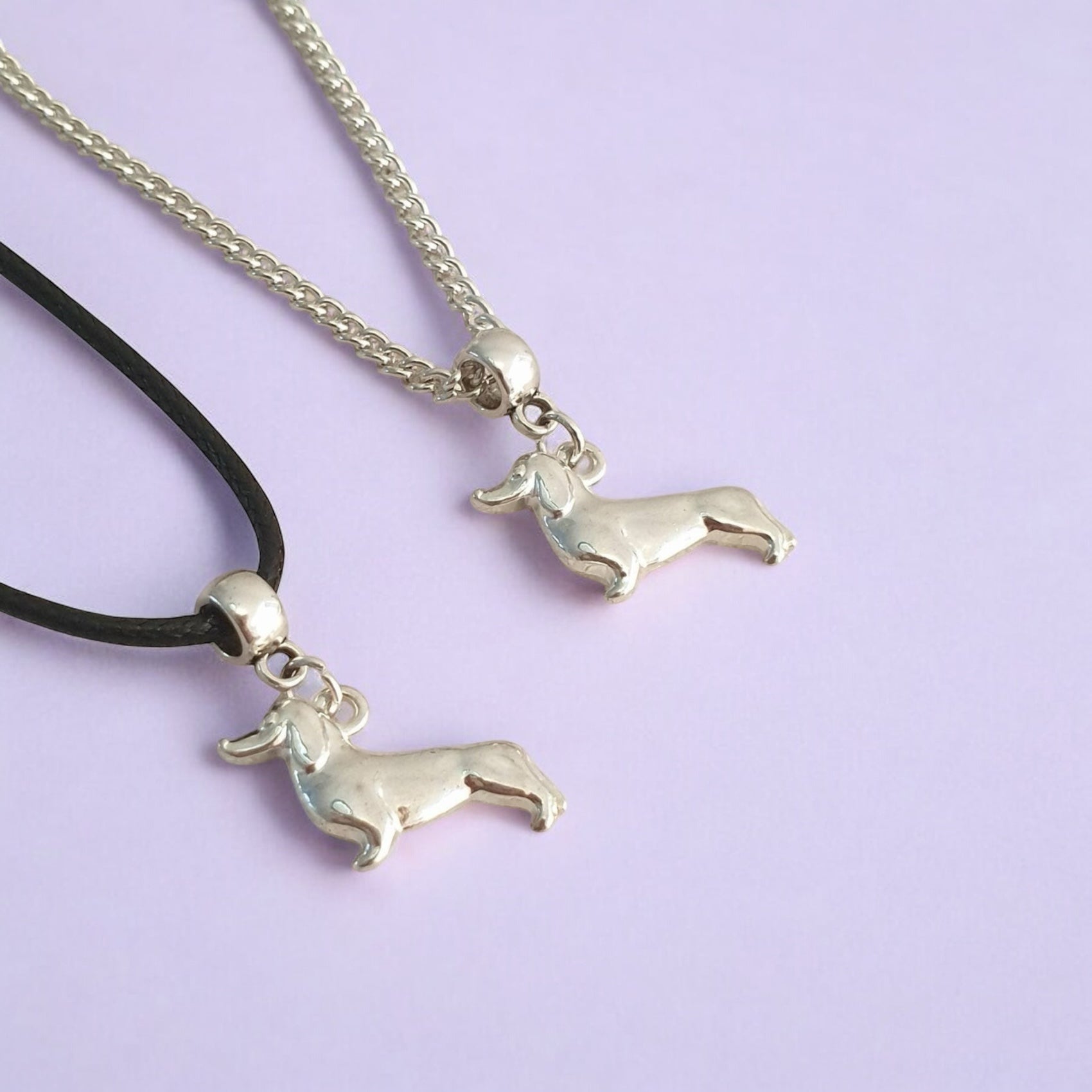 Dachshund Sausage Dog Charm Necklace Silver Plated Or Waxed Cord Variable Lengths, Gift Packaged - Premium  from Etsy - Just £5.49! Shop now at Uniquely Holt