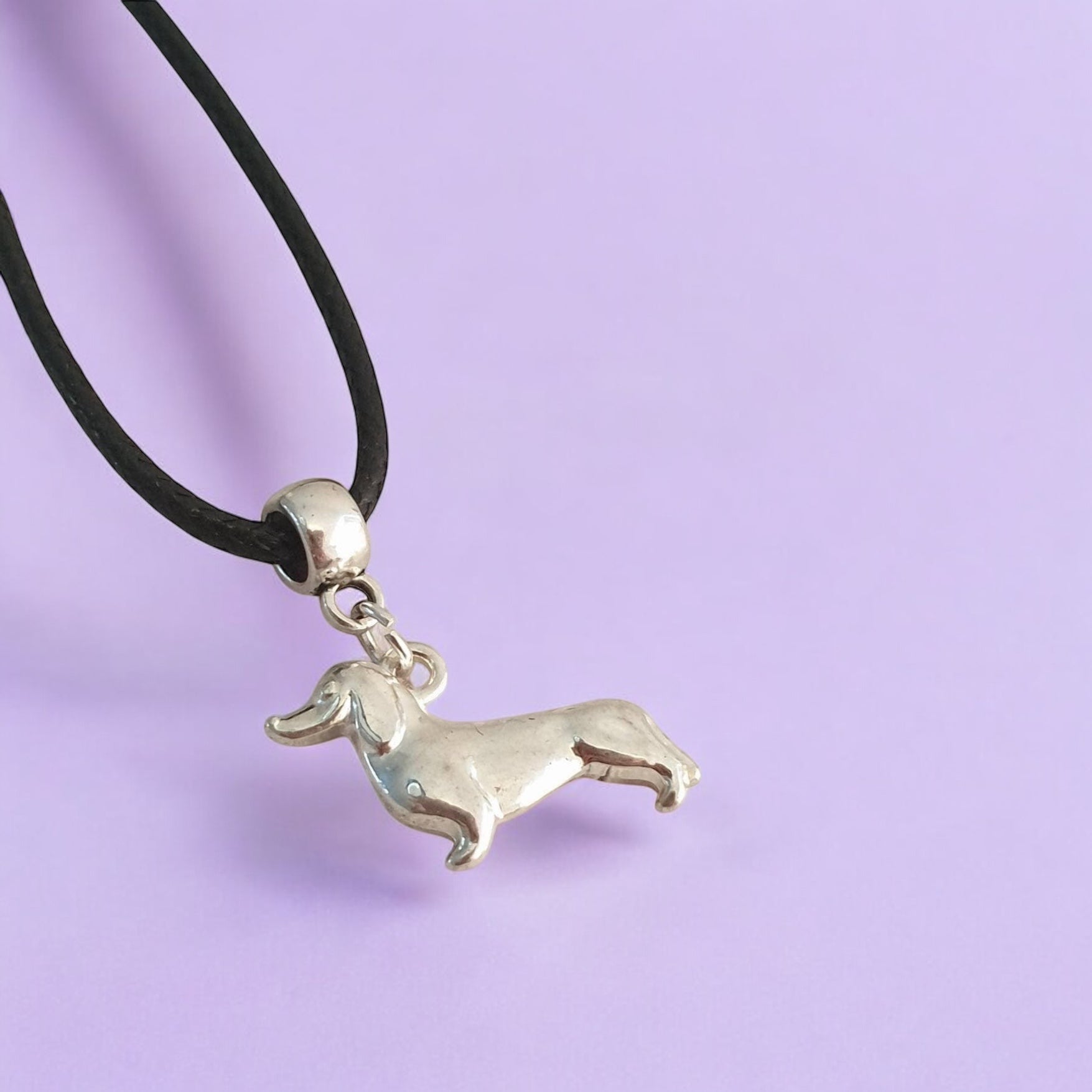 Dachshund Sausage Dog Charm Necklace Silver Plated Or Waxed Cord Variable Lengths, Gift Packaged - Premium  from Etsy - Just £5.49! Shop now at Uniquely Holt