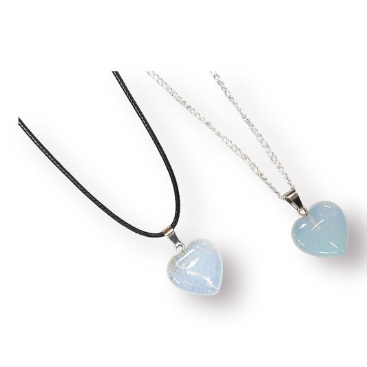 Opalite Effect Heart Necklace Cord Or Chain Option - Premium  from Uniquely Holt - Just £5.99! Shop now at Uniquely Holt