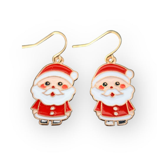 Big Enamel Santa Earrings - Premium  from Uniquely Holt - Just £4.99! Shop now at Uniquely Holt