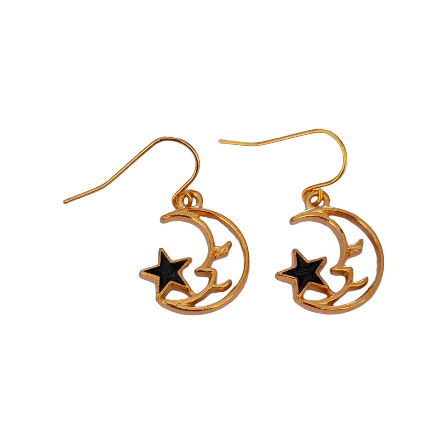 Gold Moon And Star Dangly Earrings - Premium  from Uniquely Holt - Just £4.99! Shop now at Uniquely Holt