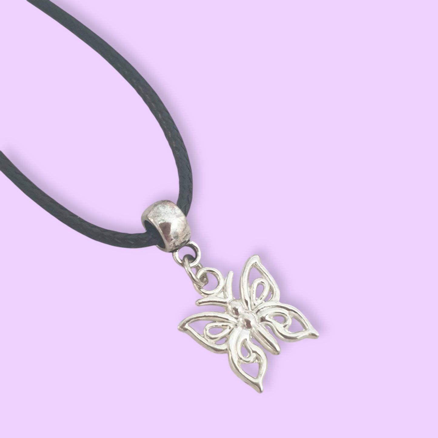 Butterfly Charm Necklace Silver Plated Or Waxed Cord Variable Lengths, Gift Packaged, For Her, Nature - Premium  from Etsy - Just £5.49! Shop now at Uniquely Holt