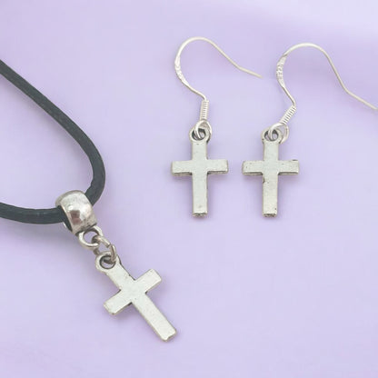 Cross Charm Jewellery Set, Dangly Earring And Necklace Set In Gift Bag - Premium  from Etsy - Just £8.99! Shop now at Uniquely Holt