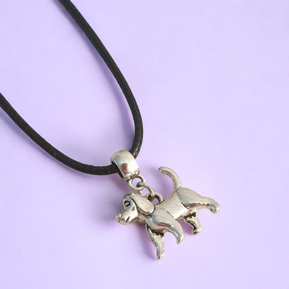 Dog Charm Necklace Silver Plated Or Waxed Cord Variable Lengths, Gift Packaged - Premium  from Etsy - Just £5.49! Shop now at Uniquely Holt