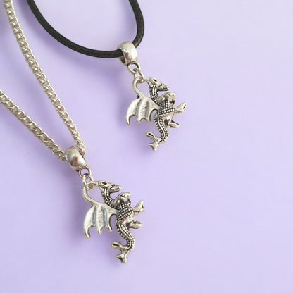 Dragon Charm Necklace Silver Plated Or Waxed Cord Variable Lengths, Gift Packaged - Premium  from Etsy - Just £5.49! Shop now at Uniquely Holt