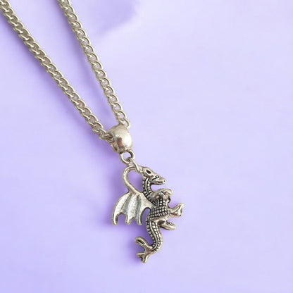 Dragon Charm Necklace Silver Plated Or Waxed Cord Variable Lengths, Gift Packaged - Premium  from Etsy - Just £5.49! Shop now at Uniquely Holt