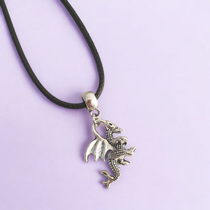 Dragon Charm Necklace Silver Plated Or Waxed Cord Variable Lengths, Gift Packaged - Premium  from Etsy - Just £5.49! Shop now at Uniquely Holt