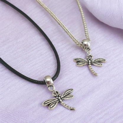 Dragonfly Charm Necklace Silver Plated Or Waxed Cord Variable Lengths, Gift Packaged - Premium  from Etsy - Just £5.49! Shop now at Uniquely Holt