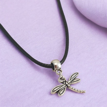 Dragonfly Charm Necklace Silver Plated Or Waxed Cord Variable Lengths, Gift Packaged - Premium  from Etsy - Just £5.49! Shop now at Uniquely Holt