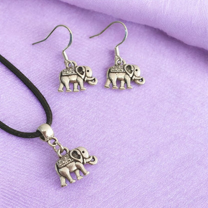 Elephant Charm Jewellery Set, Dangly Earring And Necklace Set In Gift Bag, Elephant Lover - Premium  from Etsy - Just £8.99! Shop now at Uniquely Holt