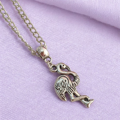 Flamingo Charm Necklace Silver Plated Or Waxed Cord Variable Lengths, Gift Packaged, For Her, Nature - Premium  from Etsy - Just £5.49! Shop now at Uniquely Holt
