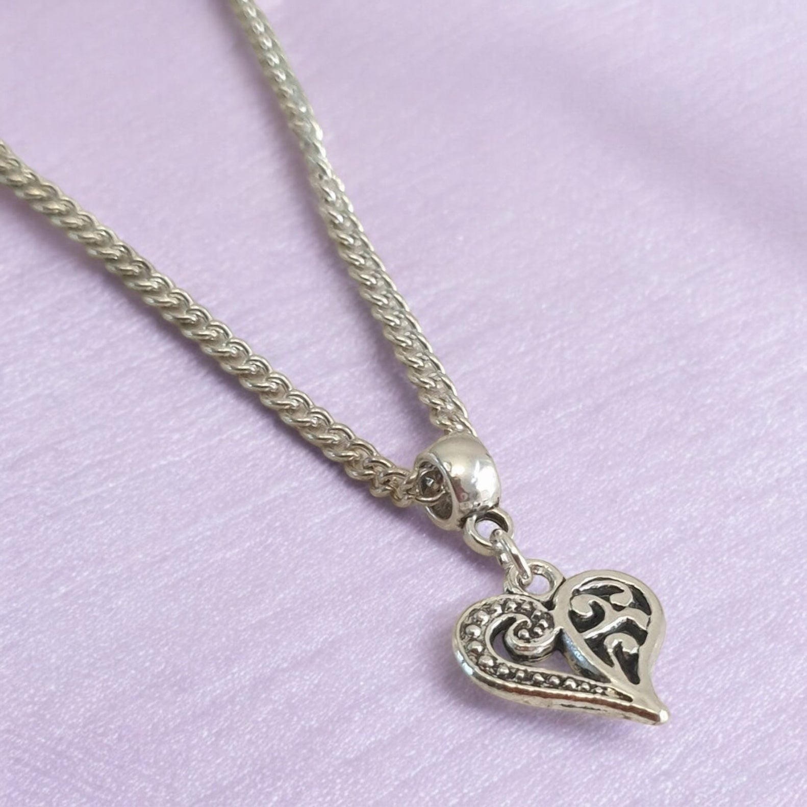 Heart Charm Necklace Silver Plated Or Waxed Cord Variable Lengths, Gift Packaged - Premium  from Etsy - Just £5.49! Shop now at Uniquely Holt