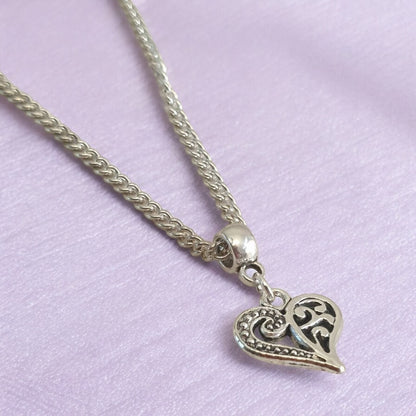 Heart Charm Necklace Silver Plated Or Waxed Cord Variable Lengths, Gift Packaged - Premium  from Etsy - Just £5.49! Shop now at Uniquely Holt
