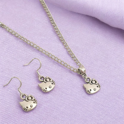 Hello Kitty Inspired Jewellery Set, Dangly Earring And Necklace Set In Gift Bag, Hello Kitty Lover, Cord And Chain Options - Premium  from Etsy - Just £8.99! Shop now at Uniquely Holt