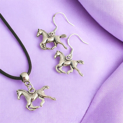 Horse Charm Jewellery Set, Dangly Earring And Necklace Set In Gift Bag - Premium  from Etsy - Just £8.99! Shop now at Uniquely Holt