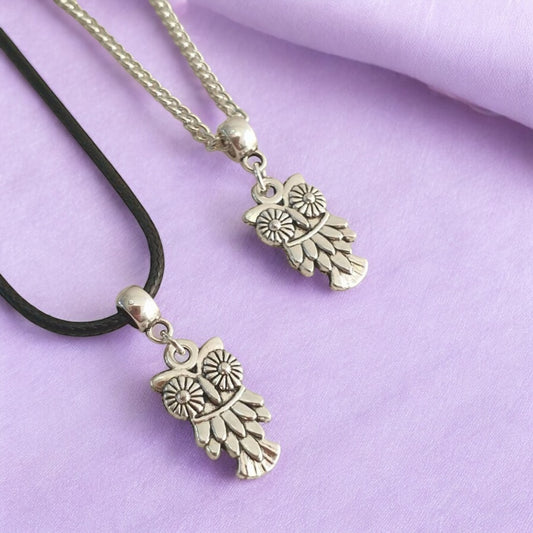 Owl Charm Necklace Silver Plated Or Waxed Cord Variable Lengths, Gift Packaged - Premium  from Etsy - Just £5.49! Shop now at Uniquely Holt