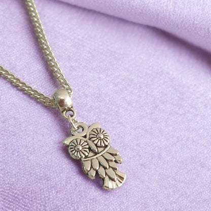 Owl Charm Necklace Silver Plated Or Waxed Cord Variable Lengths, Gift Packaged - Premium  from Etsy - Just £5.49! Shop now at Uniquely Holt